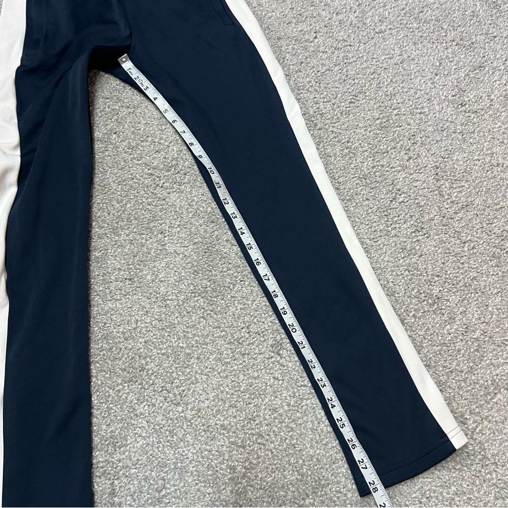 Tory Burch Sport Sweatpants Women XS Blue White Athleisure Track Pants Ankle Zip - Picture 2 of 10